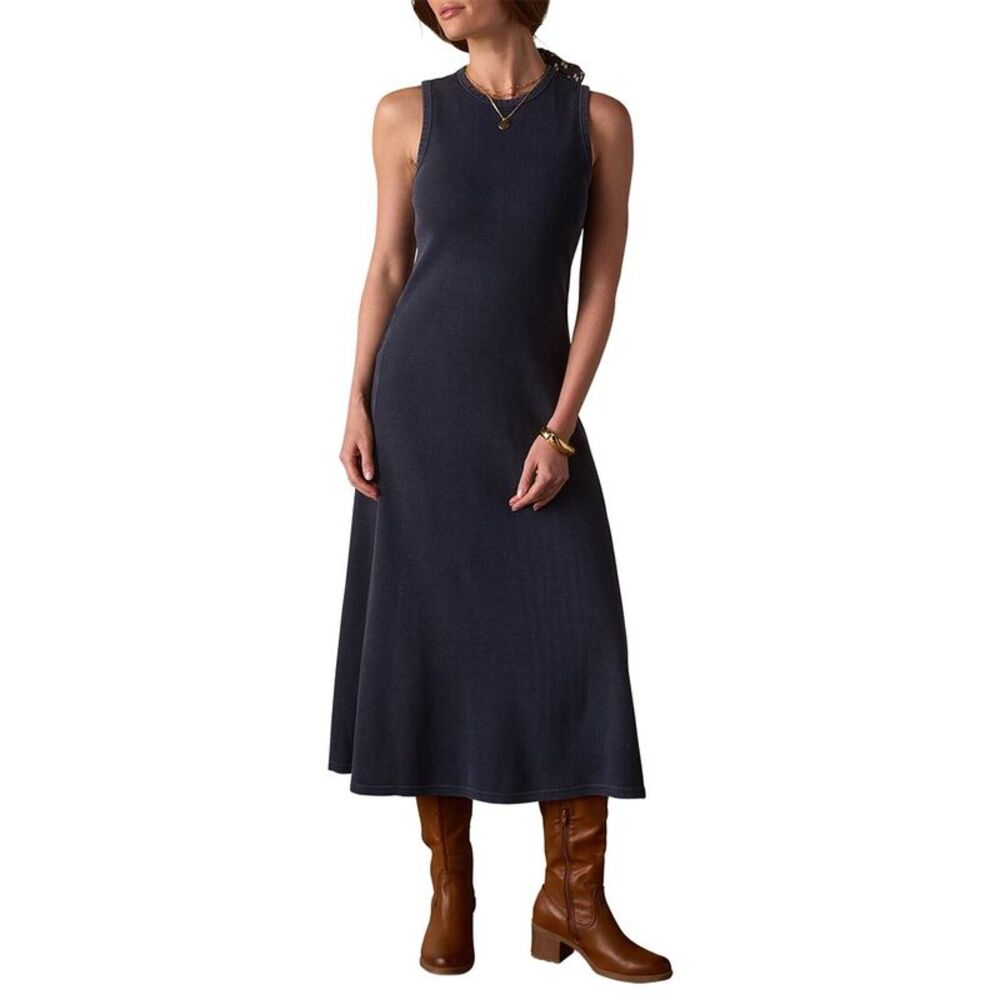 The Normal Brand Womens  Vintage Thermal Midi Dress, Blue